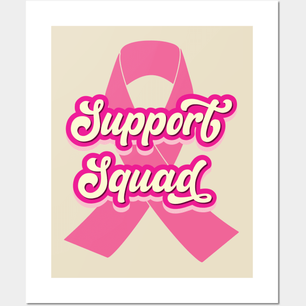 Cancer Support Squad - Cancer Ribbon Wall Art by Whimsical Thinker